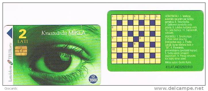 LETTONIA (LATVIA) - LATTELEKOM (CHIP) -  1999 MAGIC EYE: CROSSWORD PUZZLE   - USED -  RIF. 5258 - Lettonie