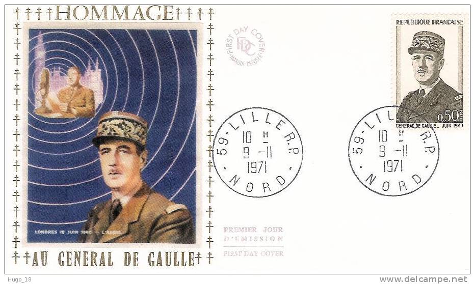 FDC  France 1971: Charles De Gaulle - De Gaulle (Generaal)