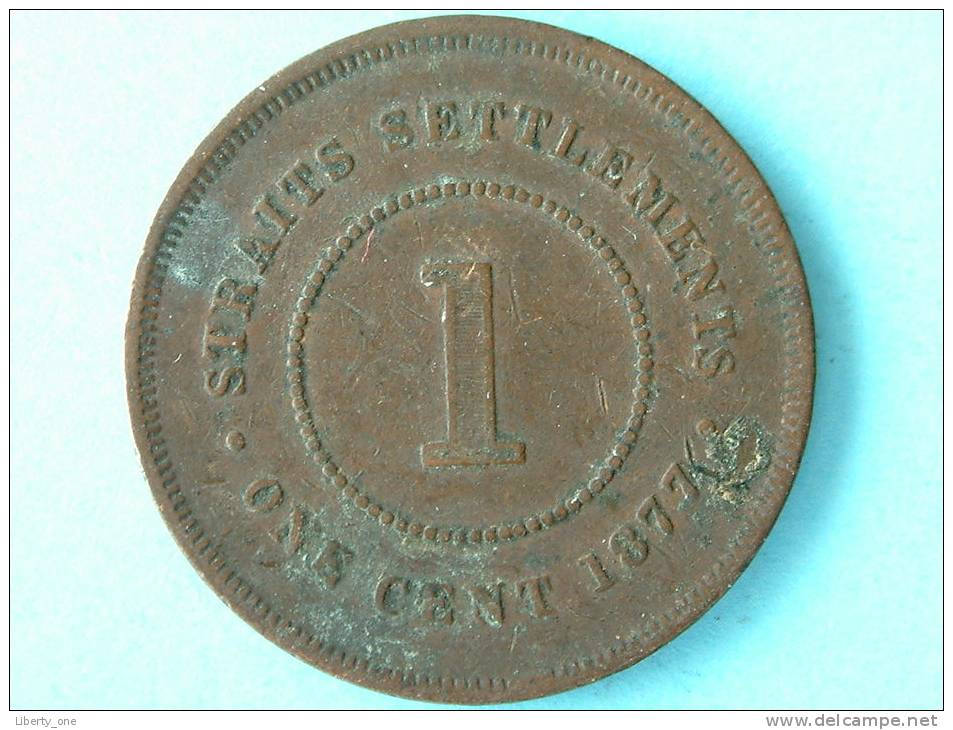 1877 STRAITS SETTLEMENTS - 1 CENT / KM 9 ( Uncleaned Coin / For Grade, Please See Photo ) !! - Kolonies