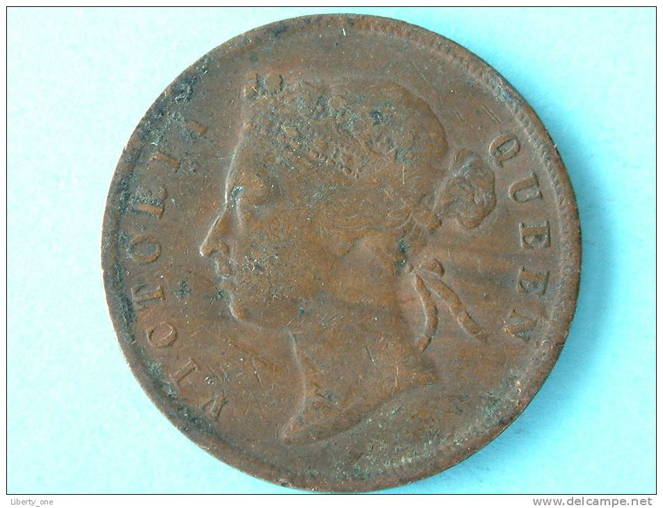 1877 STRAITS SETTLEMENTS - 1 CENT / KM 9 ( Uncleaned Coin / For Grade, Please See Photo ) !! - Kolonies