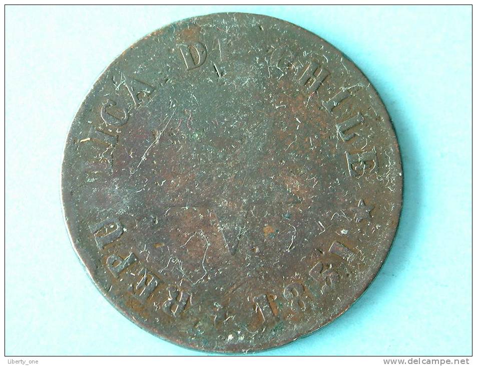 1851 - UN CENTAVO / KM ? ( Uncleaned Coin / For Grade, Please See Photo ) !! - Chili