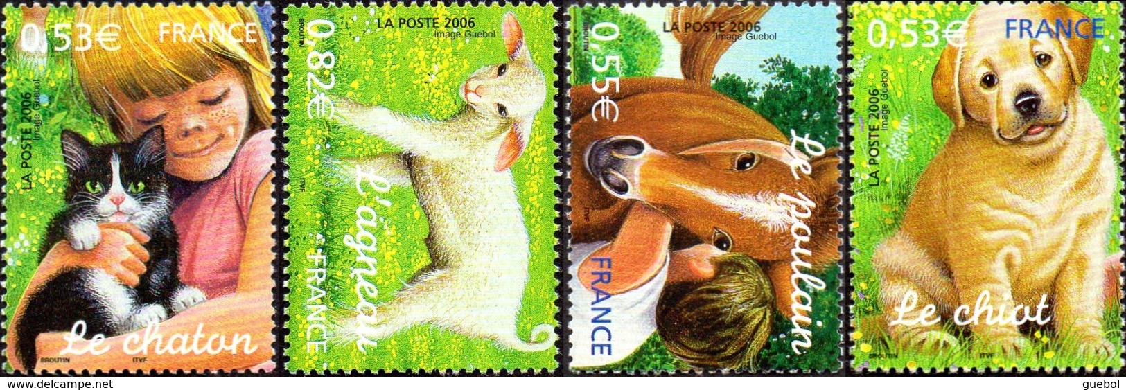 France N° 3897 à 3900 ** Nature - Faune ; Chien, Chat, Cheval, Mouton - Ungebraucht