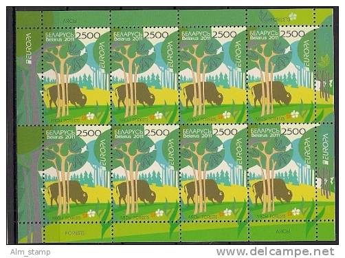 2011 Weissrussland Belarus Mi. 853-4 **MNH Sheet Europa - 2011