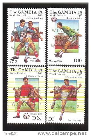 MNH FOOTBALL-SOCCER 1986 MEXICO  OP WINNERS IN GOLD ( GAMBIA   639-42 - Other & Unclassified