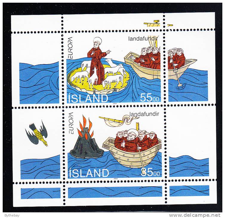 Iceland MNH Scott #781a Souvenir Sheet Of 2 Voyages Of St Brendan - Europa - Ungebraucht