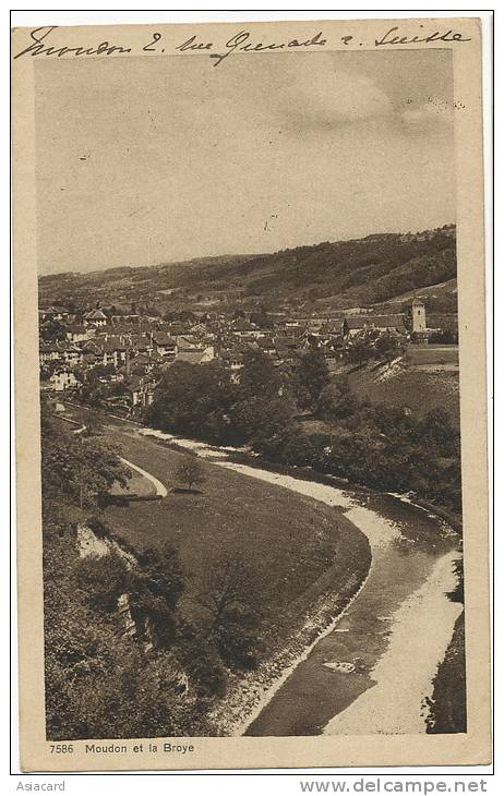 Moudon Et La Broye No 7586 Photo Co Neuchatel Timbrée Moudon 1920 - Moudon