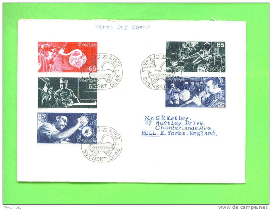 SWEDEN - 1972 Glass Industry FDC - FDC