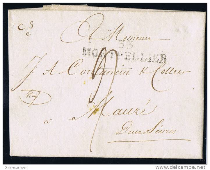 France Lettre 1820, Cachet 33 Montpellier A Mauzé - 1801-1848: Precursori XIX