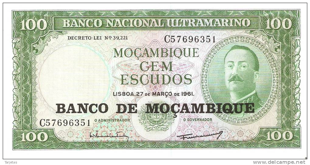 BILLETE DE MOZAMBIQUE DE 100 ESCUDOS  SIN CIRCULAR  (BANK NOTE) NEW - Mozambique