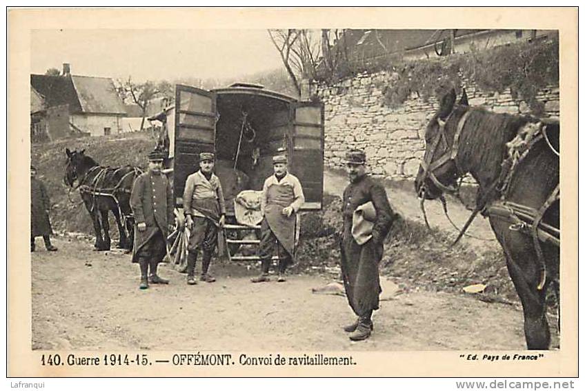 Dept Div - Territoire De Belfort - Ref C606- Guerre 1914-18- Offemont - Convoi De Ravitaillement -militaires Militaria - Offemont