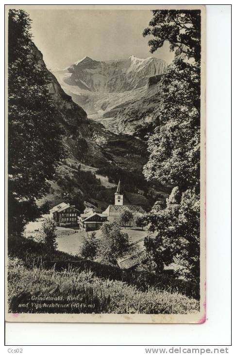 Grindelwald Kirche Und Viescherhörner 1936 - Grindelwald