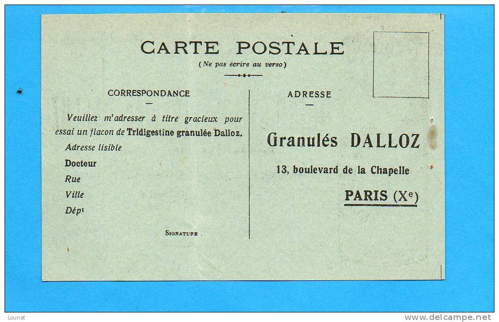 TRIDIGESTINE Granulée DALLOZ -   PARIS Xè - Pharmacie (pli , Agrafes) - Health