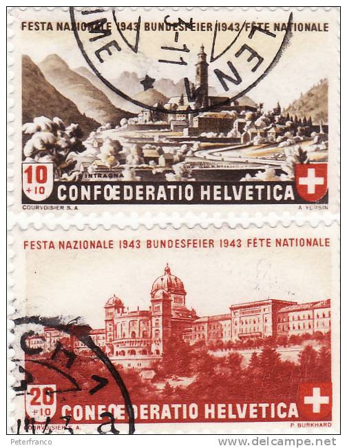 1943 Svizzera - Paesaggio E Palazzo Federale - Used Stamps