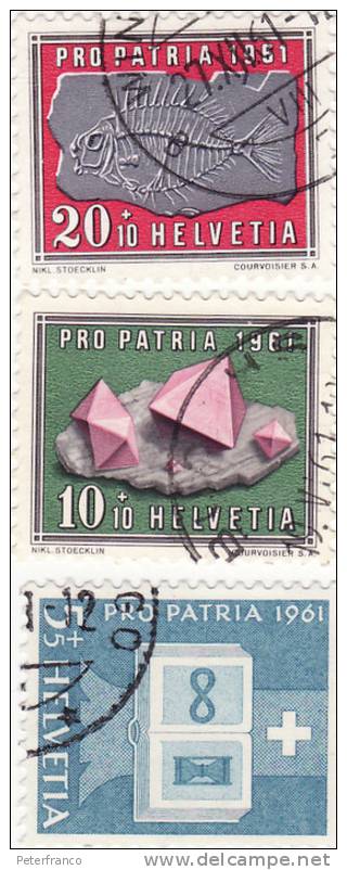 1961 Svizzera - Minerali E Fossili - Used Stamps