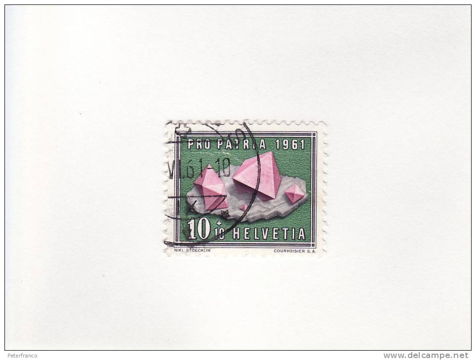 1961 Svizzera -  Minerali - Oblitérés