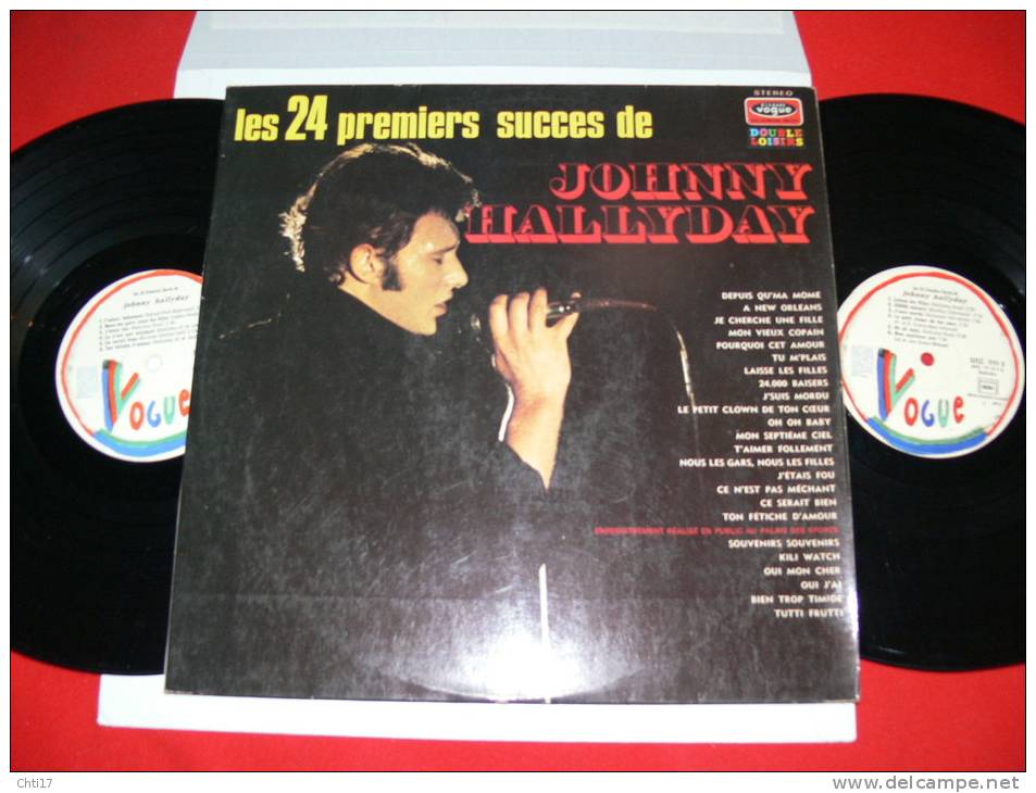 JOHNNY HALLYDAY  SES 24 PREMIERS SUCCES  DOUBLE DISQUE   EDIT  PHILIPS - Collector's Editions