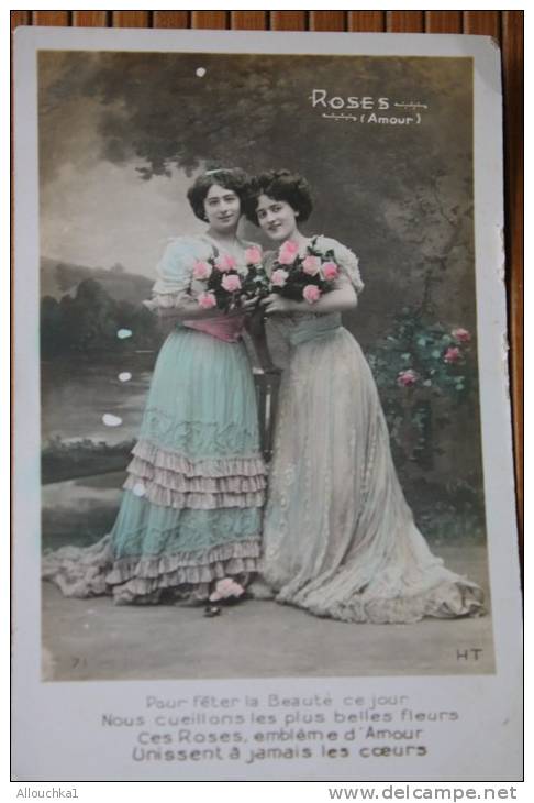 CPA   CHROMO FETES VOEUX   ROSES AMOUR  DE FRONTIGNAN 17 AVRIL 1910 - Valentine's Day