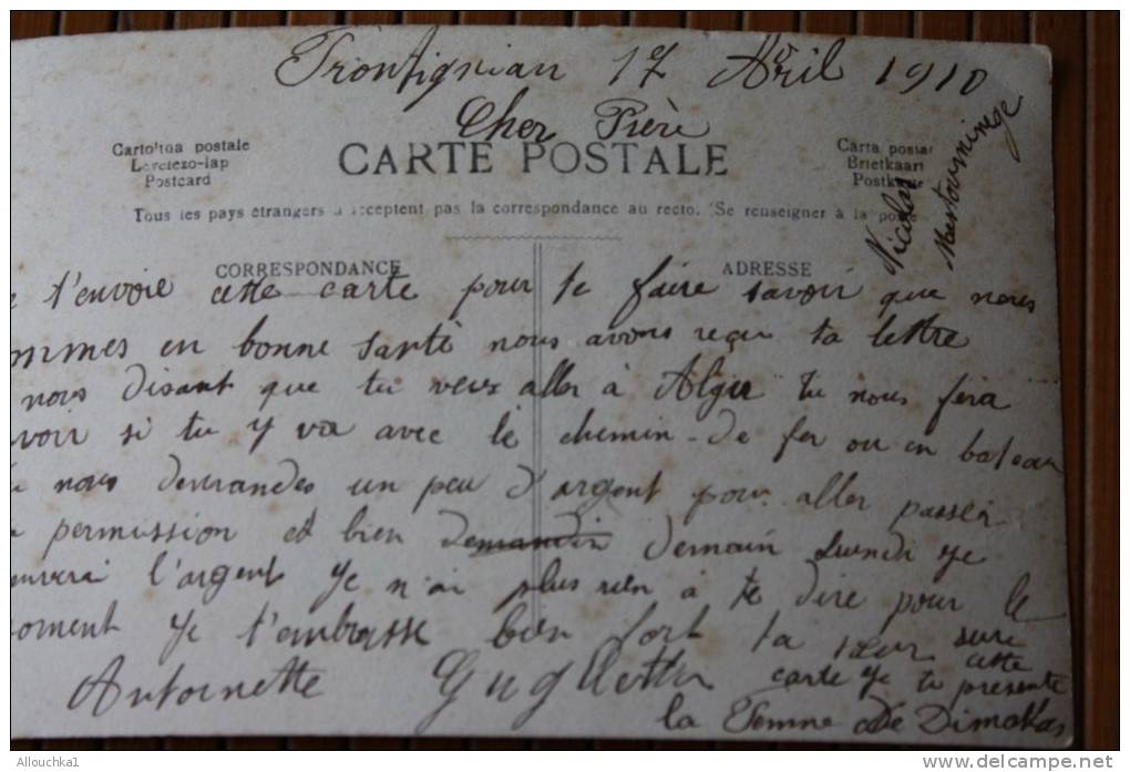 CPA   CHROMO FETES VOEUX   ROSES AMOUR  DE FRONTIGNAN 17 AVRIL 1910 - Valentine's Day