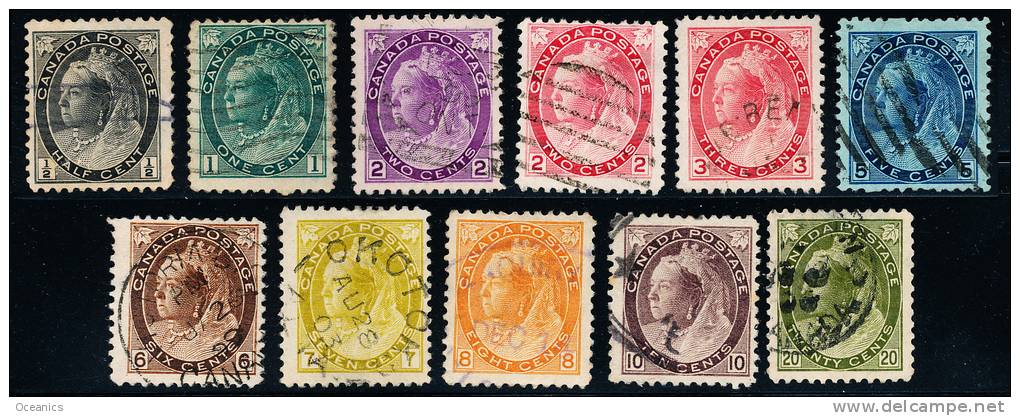 Canada (Scott No.   74-84 - Serie Numérique / Victoria / Numeral Issue) (o) TB / VF - VC $385 CV - Used Stamps