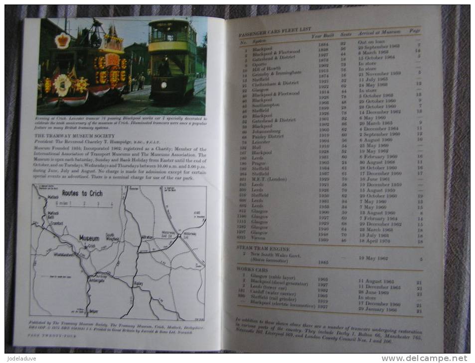 THE TRAMWAY MUSEUM Official Guide 1972 CRICH England   Trams - Autres & Non Classés