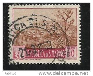 SAN MARINO 1949 PAESAGGI L. 50 TIMBRATO - Gebraucht