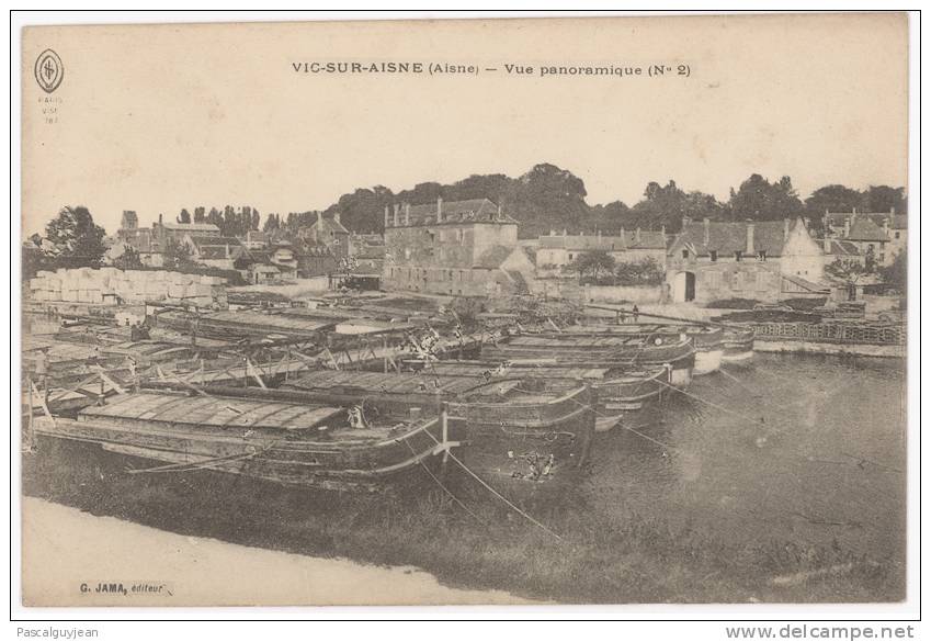 CPA VIC-SUR-AISNE - VUE PANORAMIQUE No 2 - BATEAUX - Vic Sur Aisne