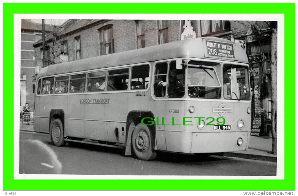 PHOTO - BUS RF 308 - LONDON TRANSPORT - PLATE No  MLL 945 - ANIMATED - - Autres & Non Classés