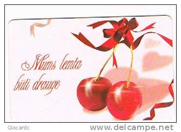 LITUANIA (LITHUANIA) - LIETUVOS TELEKOMAS  (CHIP) -  2002 ST. VALENTINE DAY: CHERRIES      - USED °  -  RIF. 5189 - Alimentation