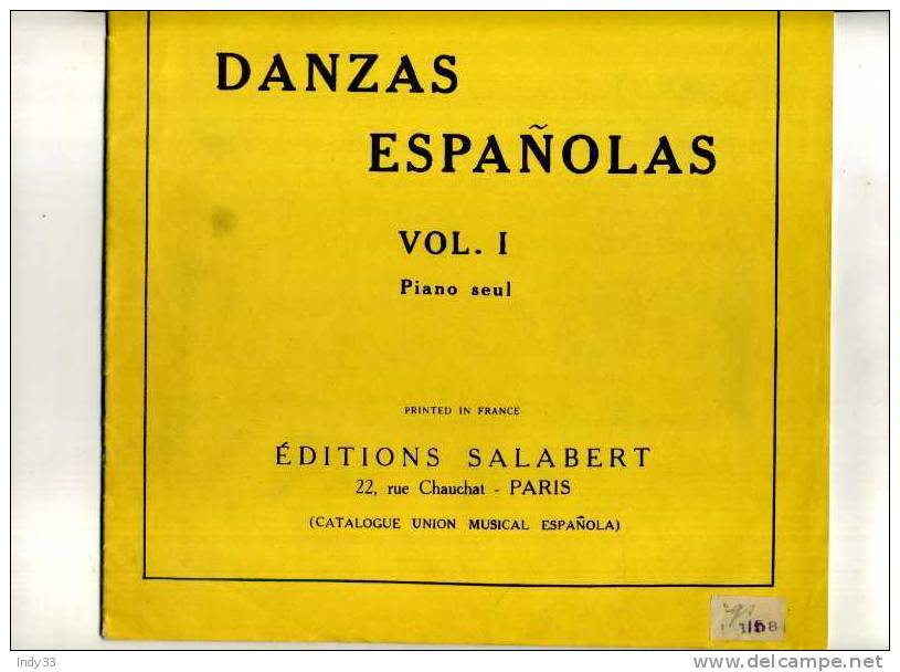 - E. GRANADOS . DANZAS ESPANOLAS VOL.1 . EDITIONS SALABERT - G-I