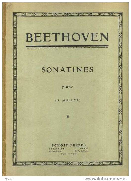 - BEETHOVEN . SONATINES . SCHOTT FRERES - A-C