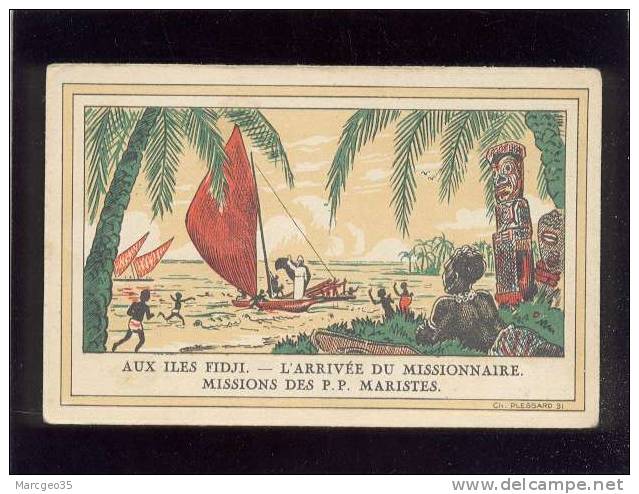 Aux Iles Fidji L'arrivée Du Missionnaire P.p. Maristes édit.plessard Propagation De La Foi N° 4 - Figi