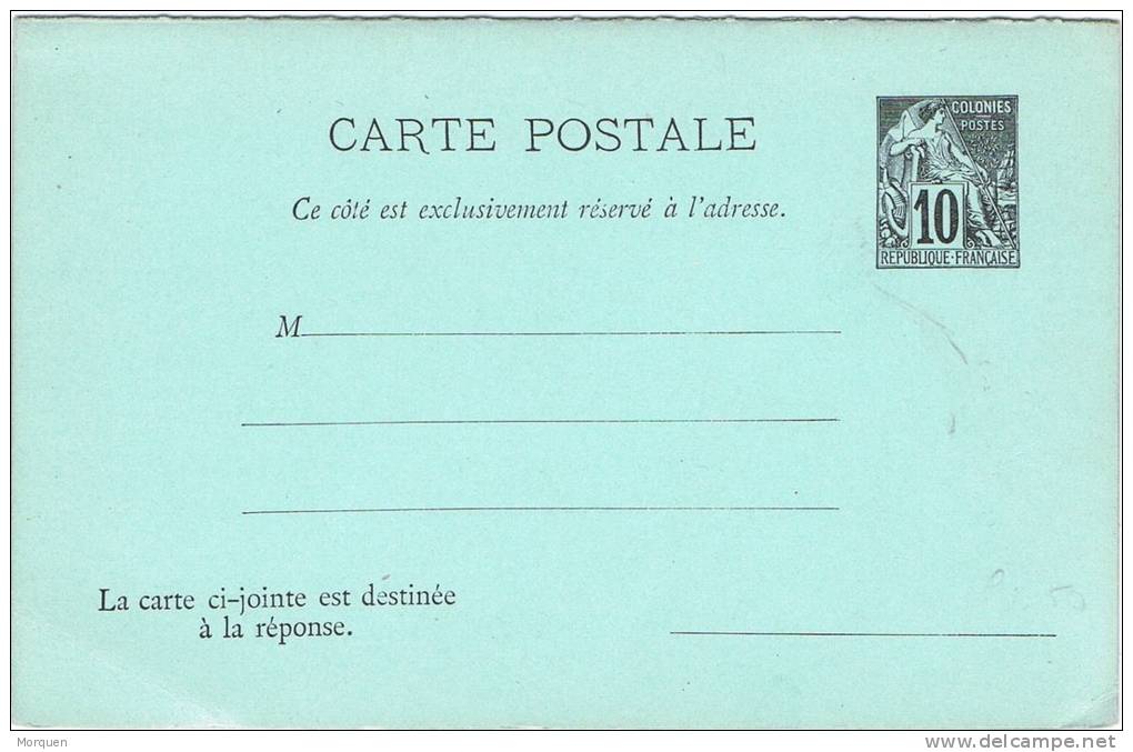 Entero Postal COLONIES FRANÇAISES 10 Cts . Avec Response - Alphée Dubois
