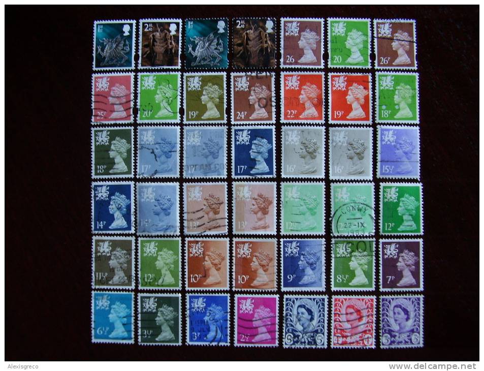 GB REGIONALS  WALES COLLECTION Of 42 All USED And DIFFERENT. - Wales