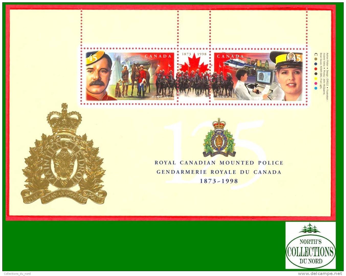 Canada,  1998 RCMP 125th Anniversary # 1737i - Scott - Unitrade - Mint Souvenir Sheet / Neuf - Gendarmerie - Feuillet - Blocs-feuillets