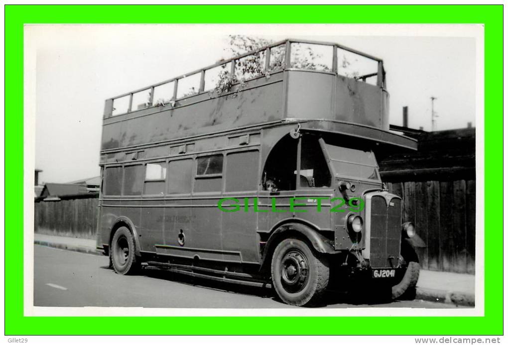 PHOTO - TROLLEY BUS , ST 865 - LONDON TRANSPORT - PLATE No  GJ 2041 - - Autres & Non Classés