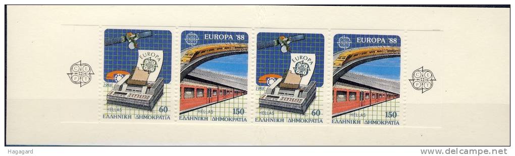 A381. Greece 1988. EUROPA/CEPT. Complete Booklet. Michel MH 8. MNH(**) - 1988