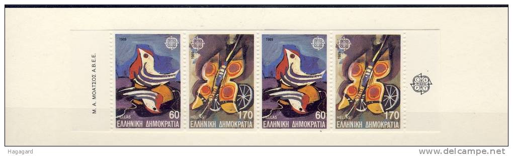 A382. Greece 1989. EUROPA/CEPT. Complete Booklet. Michel MH 12. MNH(**) - 1989