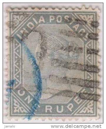 Inde 1 Rupee Queen Victoria, Br India Used - 1854 Britse Indische Compagnie