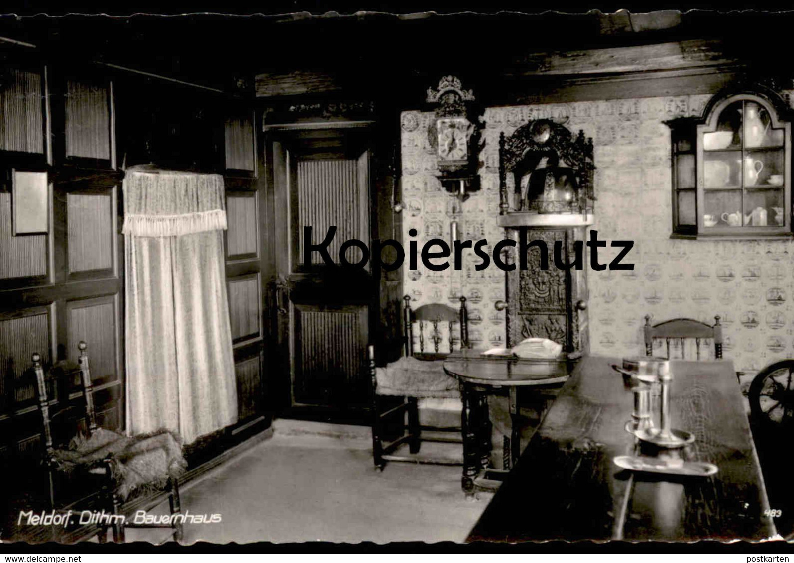 ÄLTERE POSTKARTE MELDORF BAUERNHAUS INNERES Farm House Ferme Kreis Dithmarschen Uhr Clock Pendule Chrono Cpa Postcard AK - Meldorf