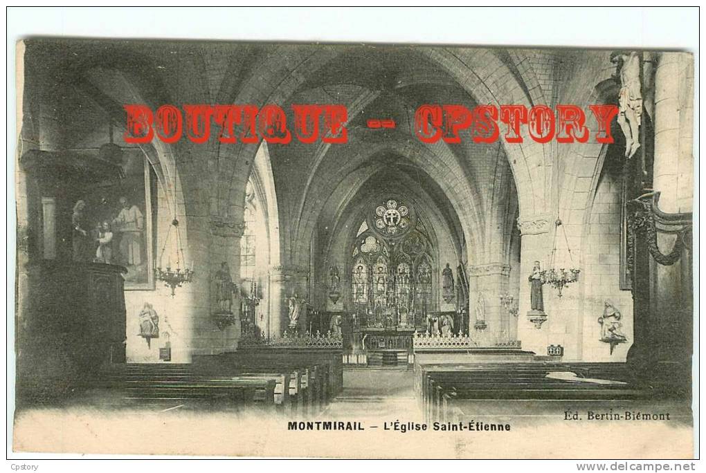 51 - MONTMIRAIL - Intérieur De L'église Saint Etienne - Dos Scané - Montmirail