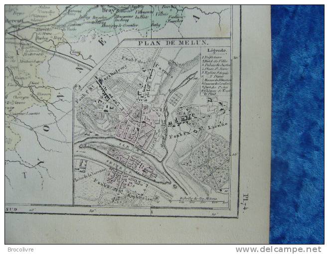 -Malte Brun-1854-Carte Géographique De La Seine Et Marne-Plan De Melun- - Geographische Kaarten