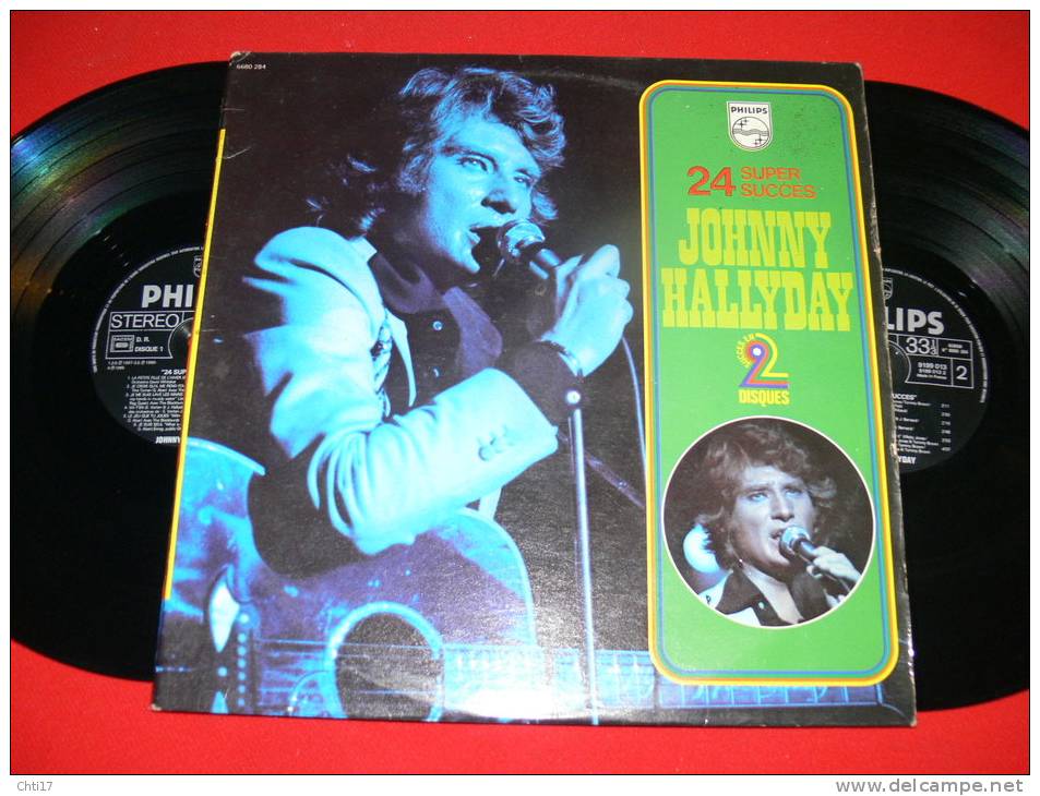 JOHNNY HALLYDAY   24 SUPER SUCCES   DEUX DISQUES  EDIT PHILIPS - Collector's Editions