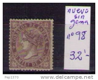 ESPAÑA 1867 - ISABEL II - EDIFIL Nº 98 - Unused Stamps