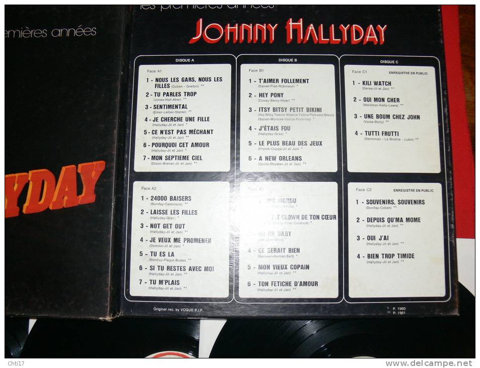 JOHNNY HALLYDAY LES PREMIERES ANNEES  COFFRET 3 DISQUES    EDIT VOGUE - Collector's Editions