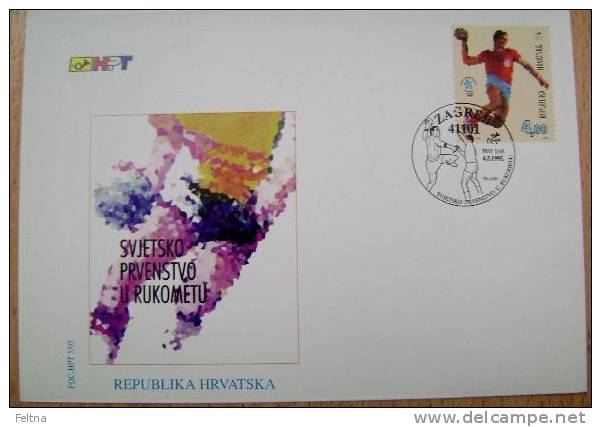 1995 CROATIA FDC HANDBALL WORLD CHAMPIONSHIP IN ICELAND - Balonmano