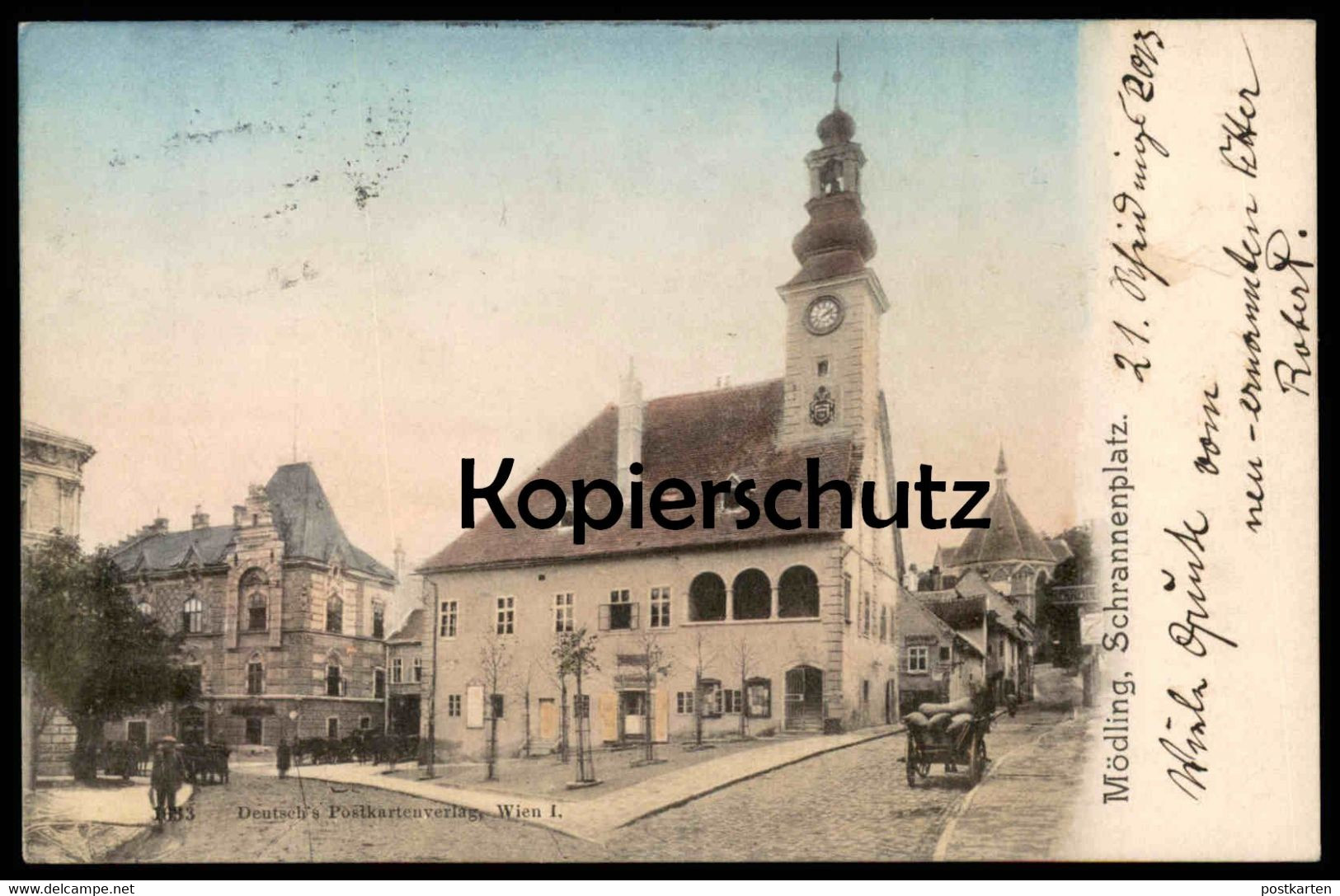 ALTE POSTKARTE MÖDLING SCHRANNENPLATZ Kutsche Niederösterreich Österreich Cpa Postcard Ansichtskarte AK - Mödling