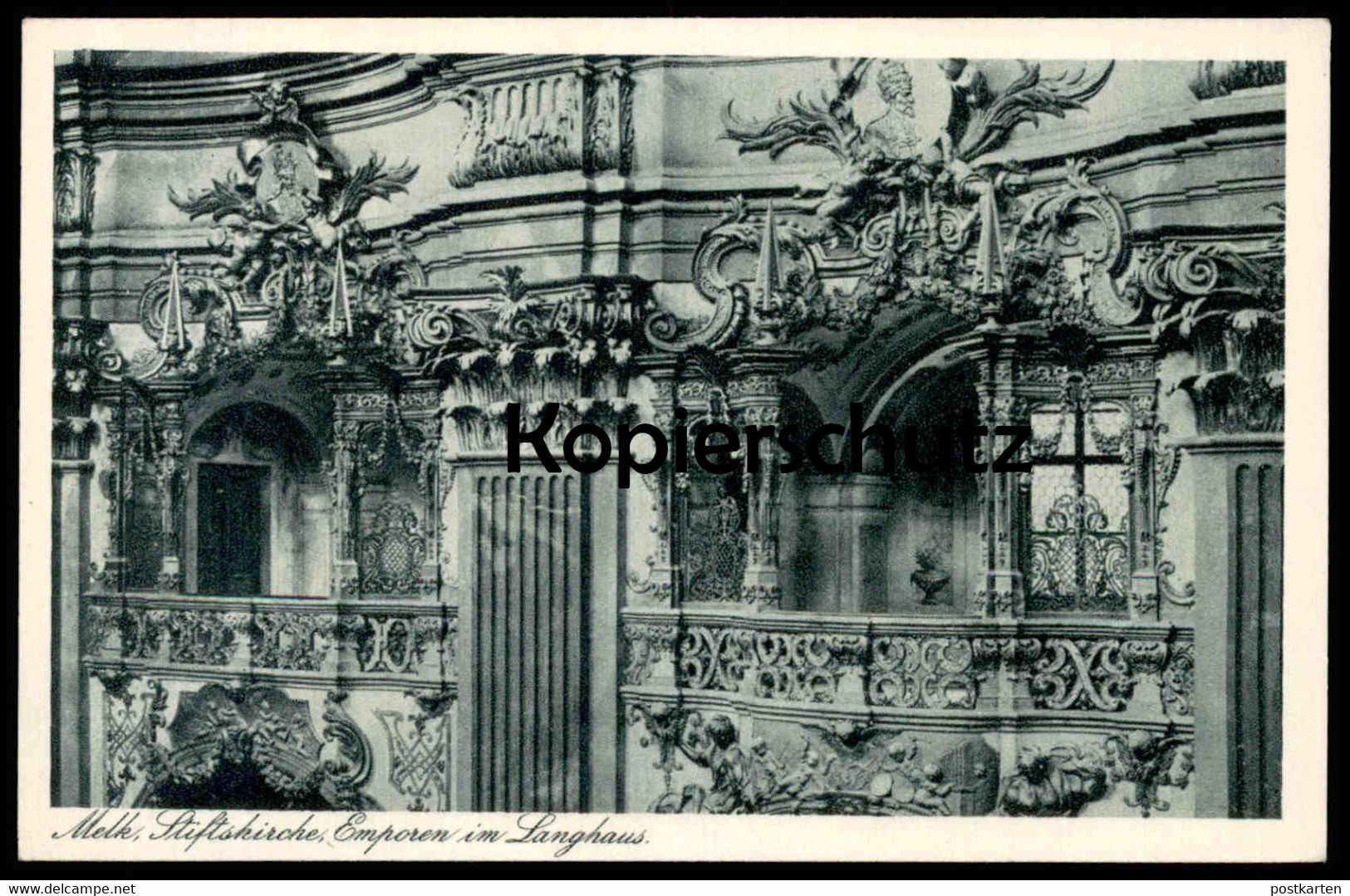 ALTE POSTKARTE STIFT MELK STIFTSKIRCHE EMPOREN IM LANHAUS Empore Kirche Church église Galerie Gallery Cpa Postcard - Melk