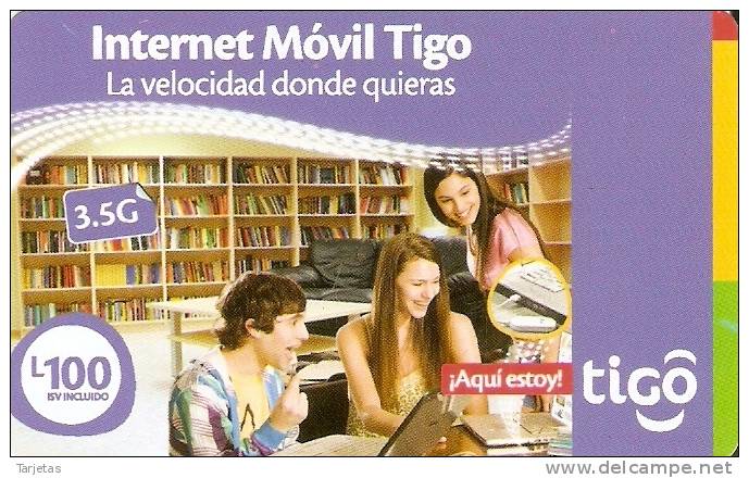 TARJETA DE HONDURAS DE 100 LEMPIRAS DE TIGO INTERNET MOVIL - Honduras