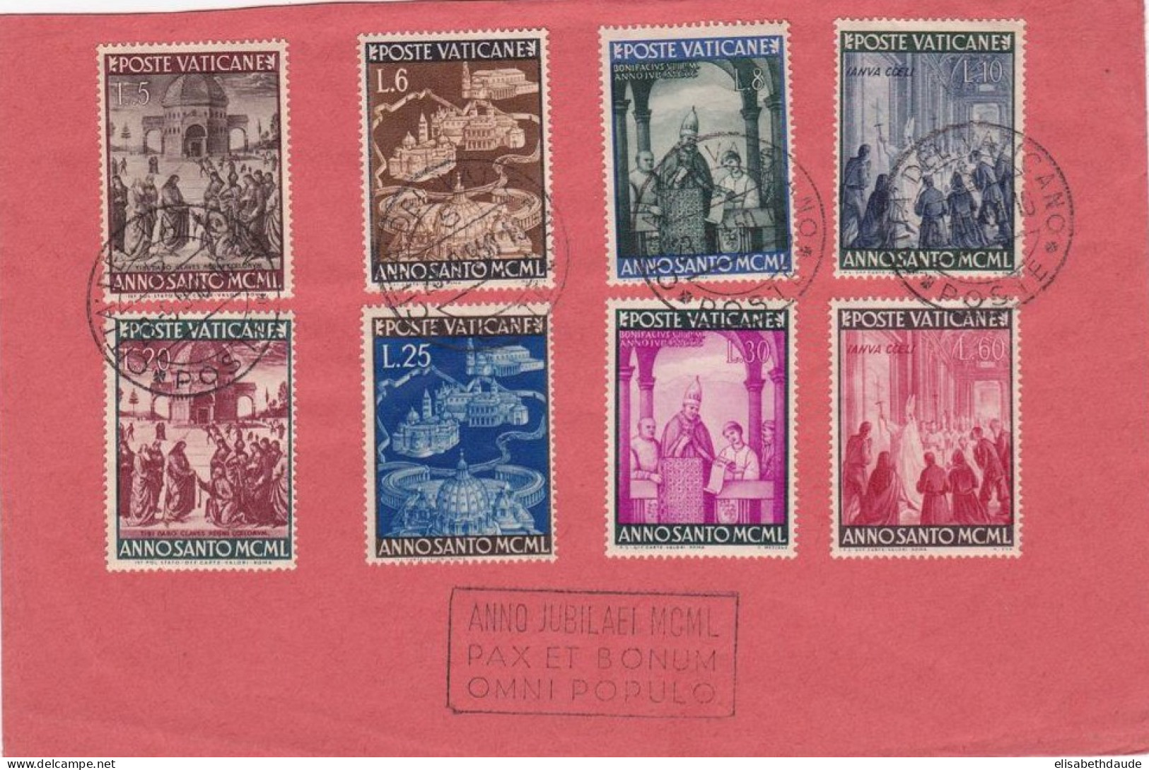 VATICAN - 1950 - ANNEE SAINTE - MiNr.163/170 Sur ENVELOPPE NON CIRCULEE - Briefe U. Dokumente