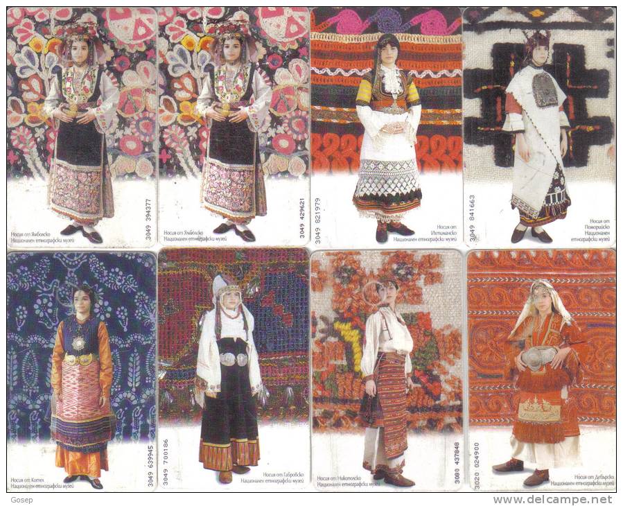 Bulgaria-fishon Women-8 Chip Phone Card-used7/2000+4 Card Prepiad Free - Bulgarie